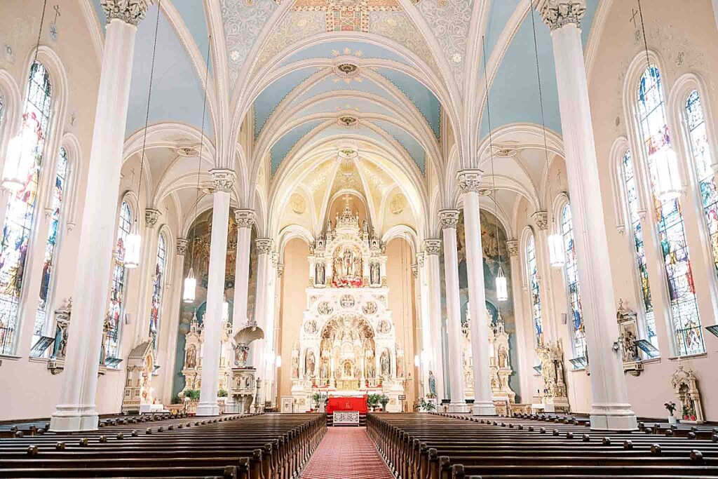 Inside of St. Michael Catholic Church in Old Town, Chicago