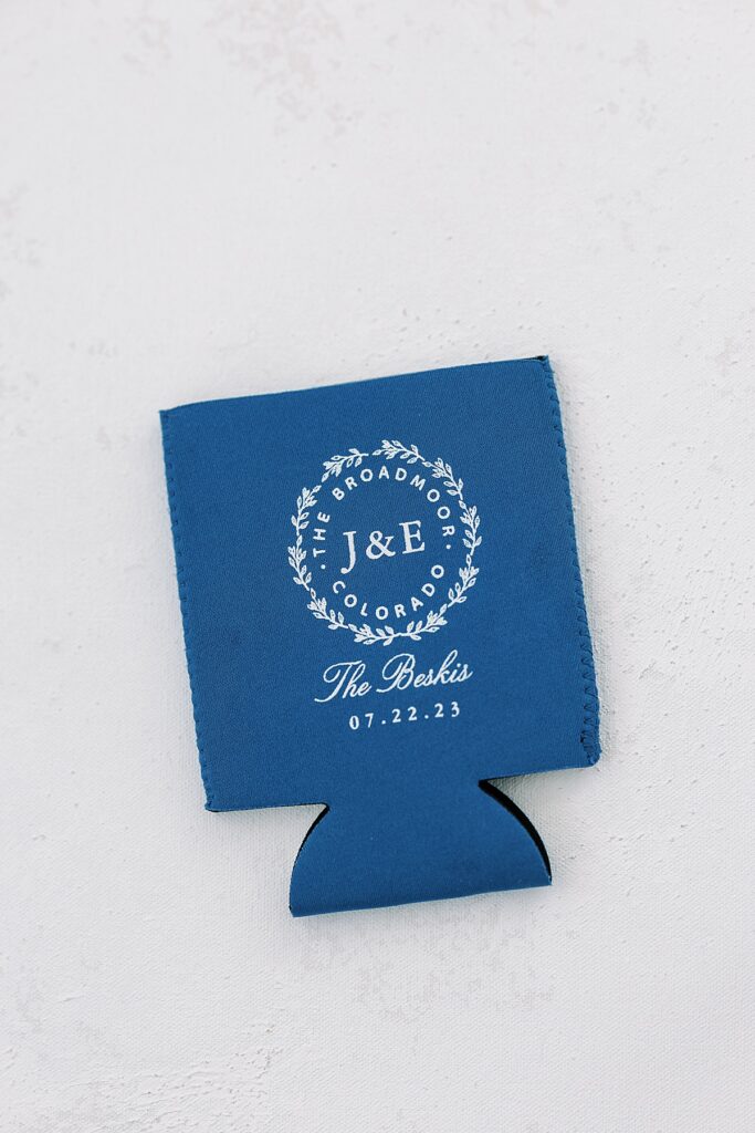 Blue customized koozie 