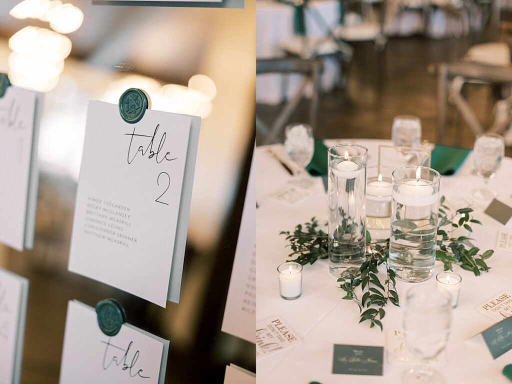 Green and gold wedding decorations