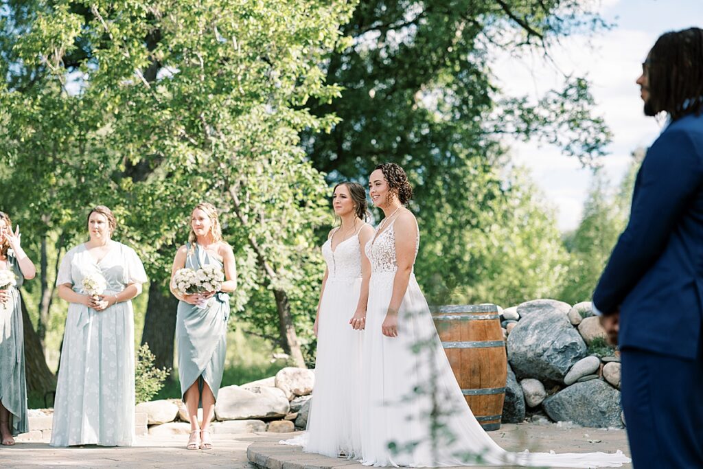 Wedding ceremony for two brides